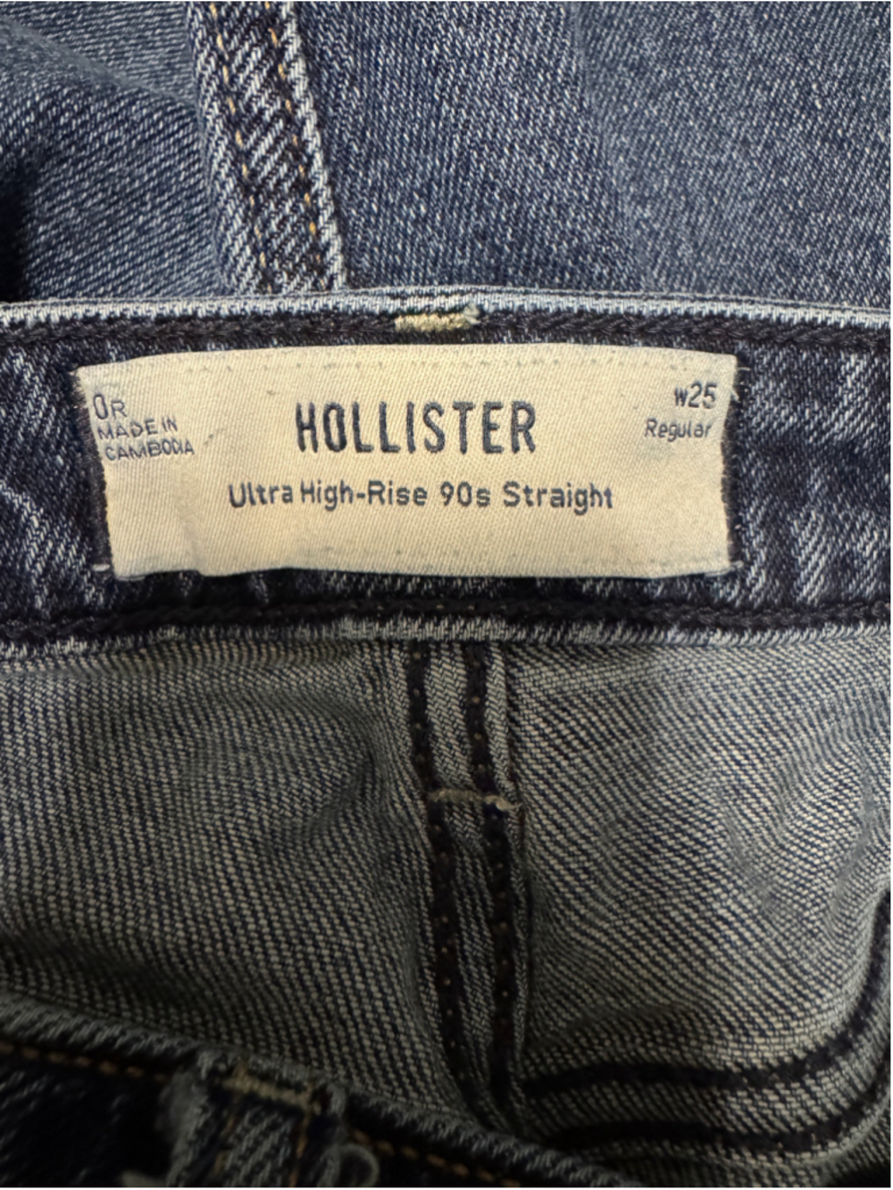 Women's Hollister Ultra High Rise 90s Straight Jeans Size 25 Blue - Picture 3 of 4